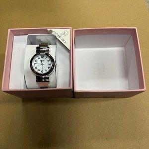 3/$25 Folio Womans Pearl dial Hinge Bracelet Band Watch